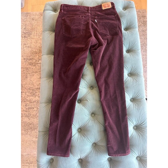 Levi's 721 High Rise Skinny Pants Women's W30  Maroon Corduroy - Picture 6 of 7